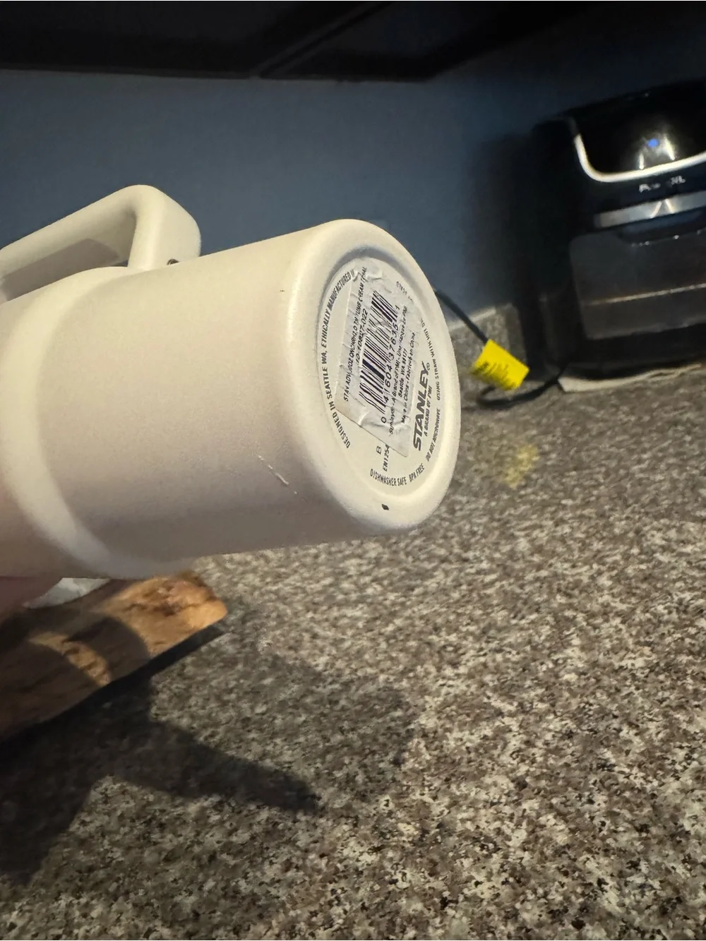 Stanley Cream Travel Mug with Pink Straw Cap
